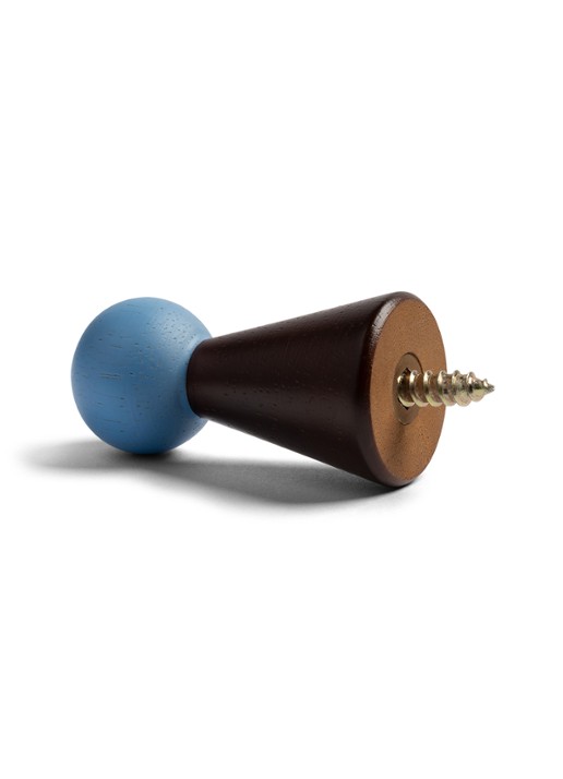 &Klevering Halma wandhaak 6,5 cm set van 2 - achterkant 3 bruin