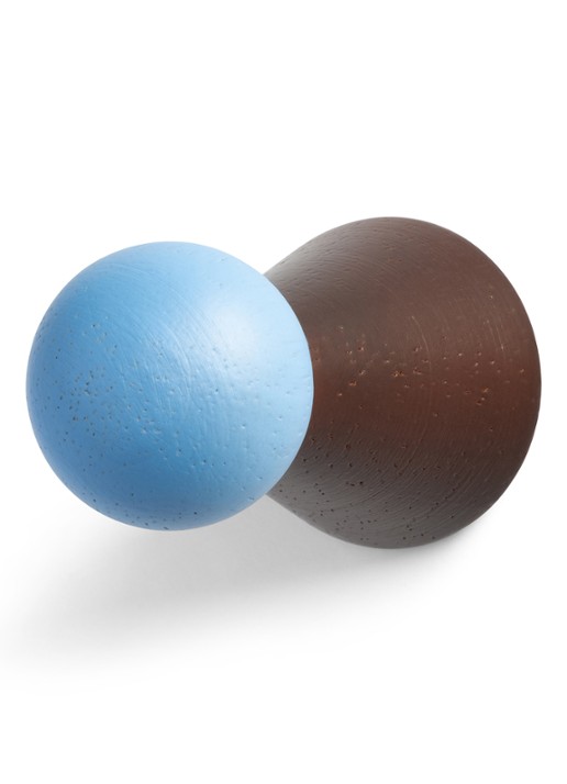 &Klevering Halma wandhaak 6,5 cm set van 2 - detail bruin