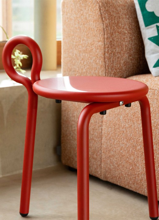 &Klevering Lasso kruk 58 cm - achterkant 4 rood