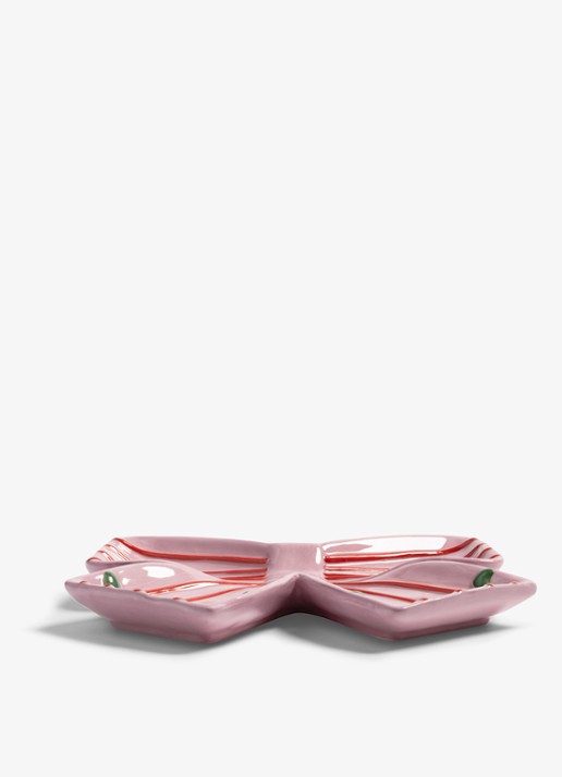 &Klevering Lint bord van keramiek 22 cm - voorkant 2 multicolor