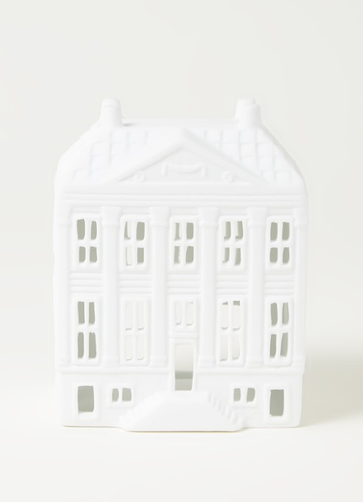 &Klevering Mansion waxinelichthouder 13 cm - voorkant 2 wit