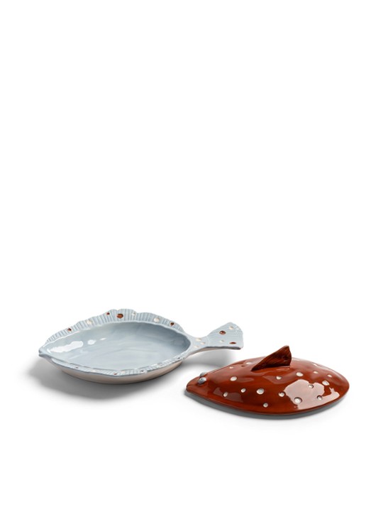 &Klevering Plaice serveerschaal 29,5 cm - achterkant bruin