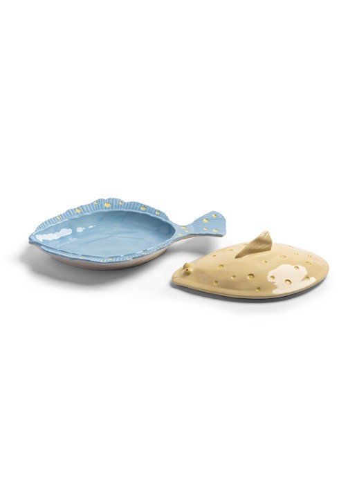 &Klevering Plaice serveerschaal 29,5 cm - voorkant 2 staalblauw