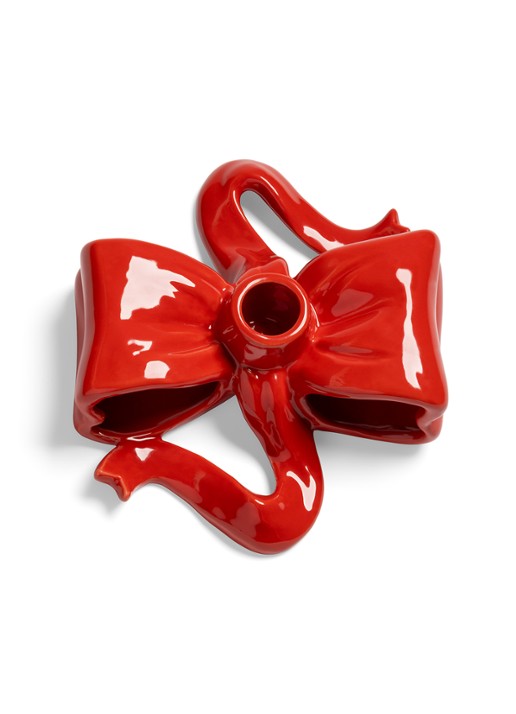 &Klevering Ribbon kaarshouder van aardewerk - detail 4 rood