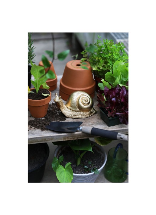 &Klevering Snail spaarpot 10 cm - voorkant 2 goud