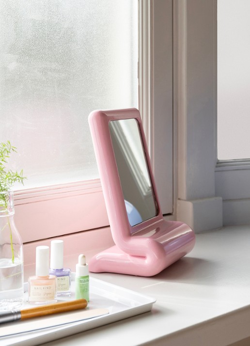 &Klevering Spiegel vanity 25 cm  - voorkant 2 roze