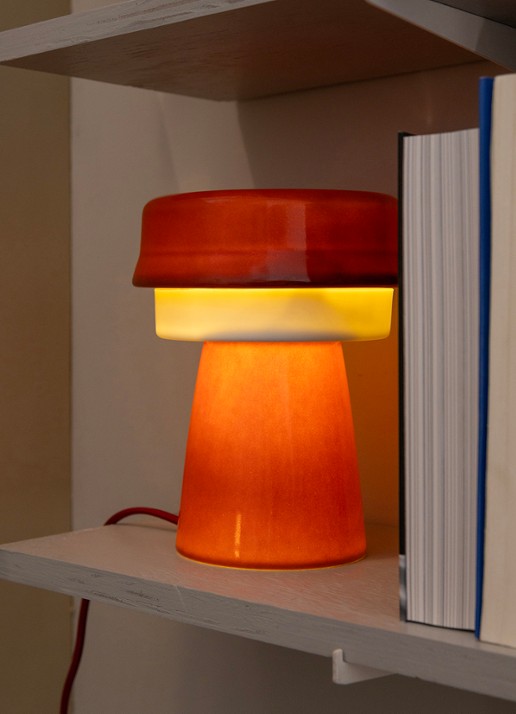 &Klevering Tafellamp met hoed 20 cm  - detail rood