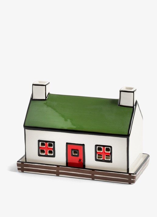 &Klevering Theelichthouder bungalow 16.5 cm  - voorkant 3 groen