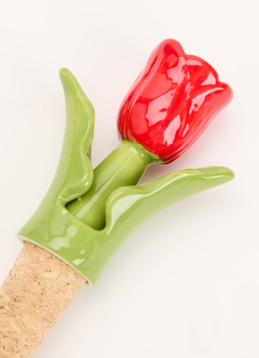 &Klevering Tulip wijnstopper  - voorkant 2 rood