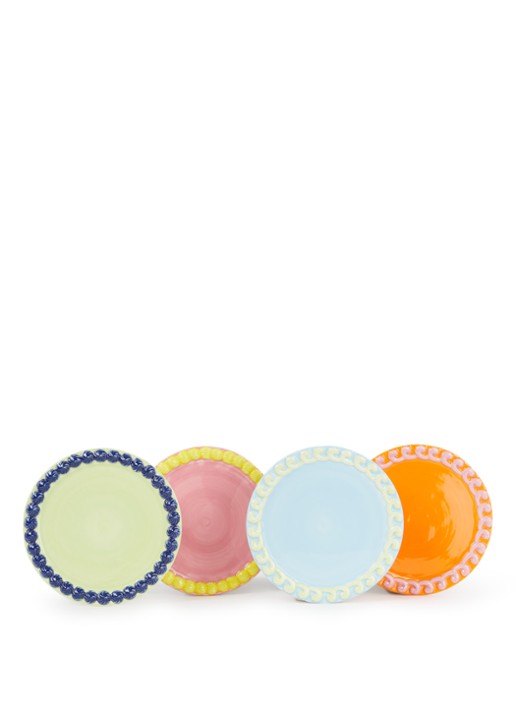 &Klevering Whip gebaksbordje set van 4 - voorkant multicolor
