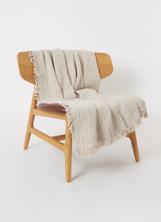 &Tradition Cloud plaid van katoen 140 x 210 cm - voorkant 3 zand