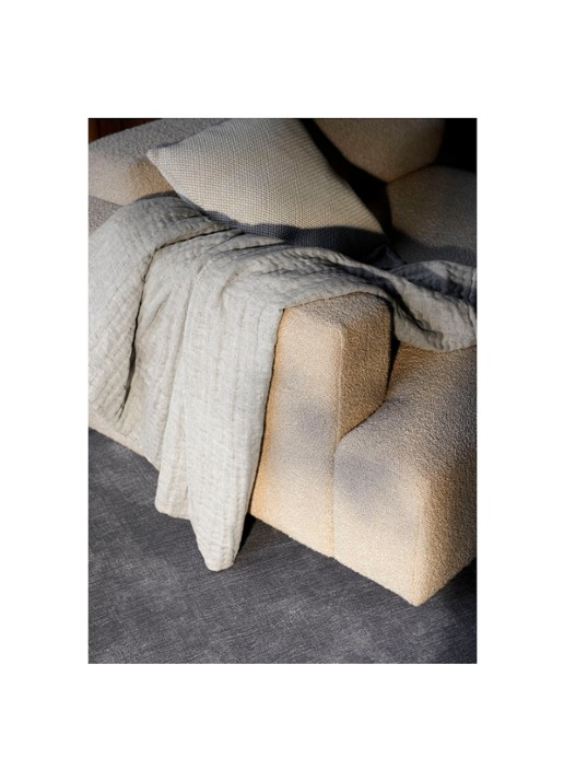 &Tradition Plaid in linnenblend 140 x 210 cm - voorkant 2 donkerbeige