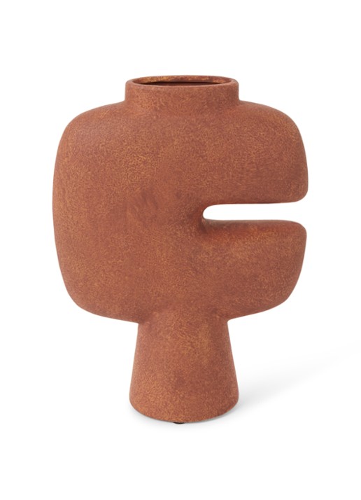 101 Copenhagen Tribal Medio vaas 30 cm - voorkant cognac