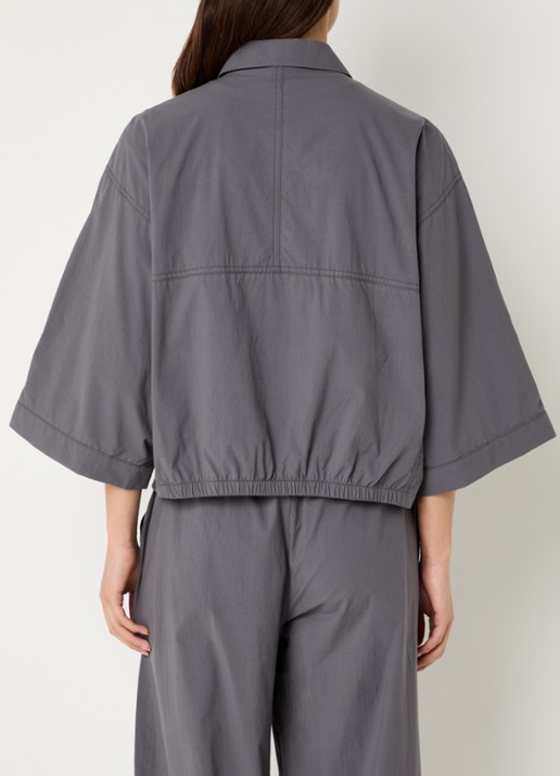 10DAYS Blouse met kraag - achterkant donkergrijs