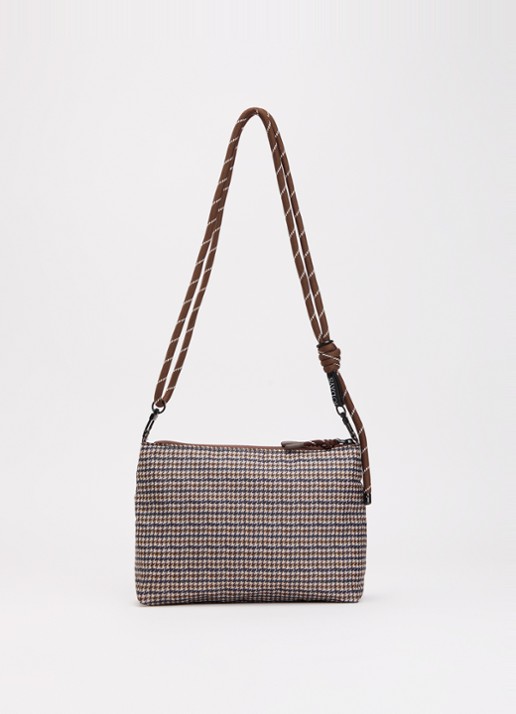 10DAYS Crossbodytas met pied-de-poule dessin en afneembare schouderriem