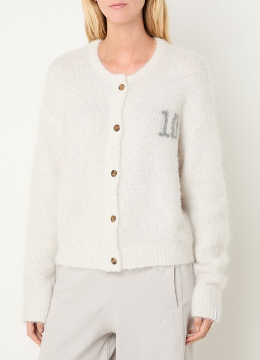 10DAYS Grofgebreid vest in alpaca wolblend met ingebreid logo