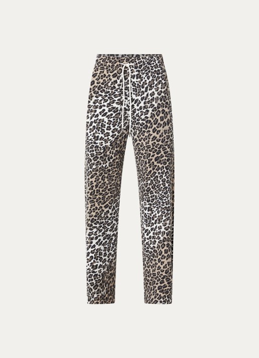 10DAYS High waist loose fit broek met panterprint - voorkant 2 camel