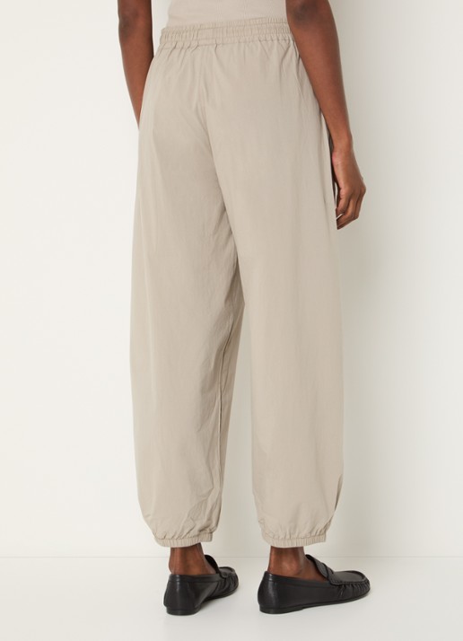 10DAYS High waist tapered fit joggingbroek met logoborduring - achterkant khaki