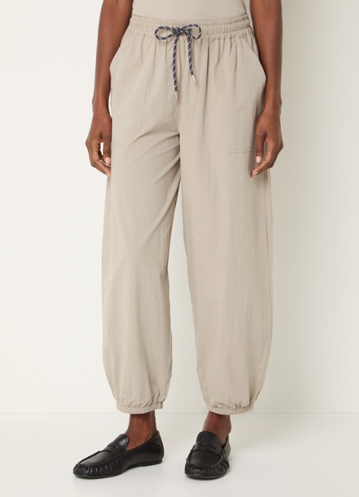 10DAYS High waist tapered fit joggingbroek met logoborduring