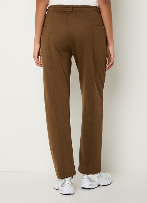 10DAYS High waist tapered fit trackpants met steekzakken  - achterkant 4 bruin