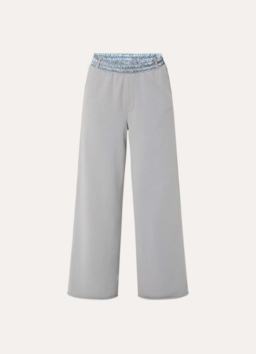 10DAYS High waist wide leg joggingsbroek met steekzakken - voorkant grijs