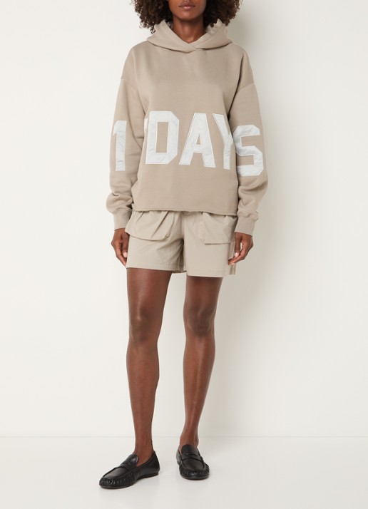 10DAYS Hoodie met logo - voorkant 5 khaki