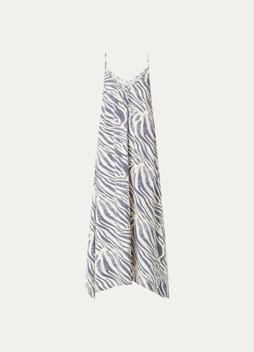 10DAYS Maxi jurk met zebraprint - voorkant 2 creme