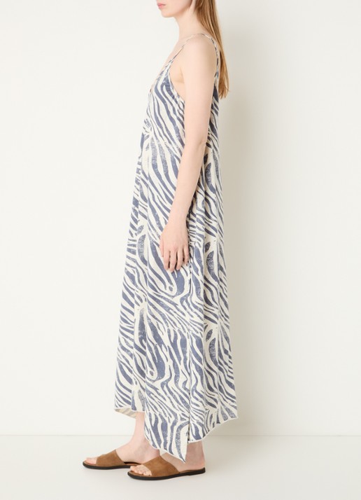 10DAYS Maxi jurk met zebraprint - voorkant 3 creme