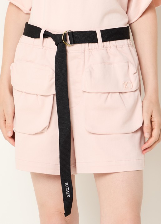 10DAYS Mid waist loose fit korte cargobroek met ceintuur