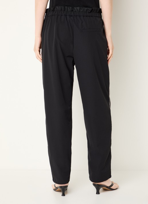 10DAYS Mid waist tapered fit trackpants van softshell met ritszakken - achterkant 4 zwart