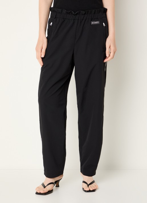 10DAYS Mid waist tapered fit trackpants van softshell met ritszakken