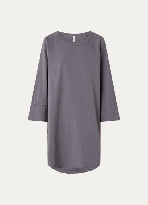 10DAYS Mini T-shirt jurk met print - voorkant 3 taupe