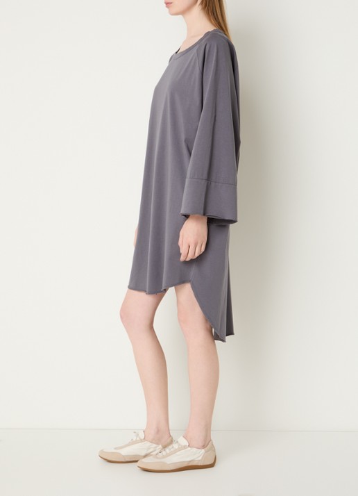 10DAYS Mini T-shirt jurk met print - voorkant 4 taupe