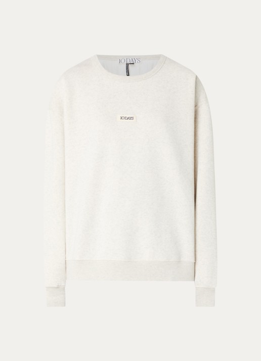 10DAYS Sweater met logo - voorkant 3 grijsmele