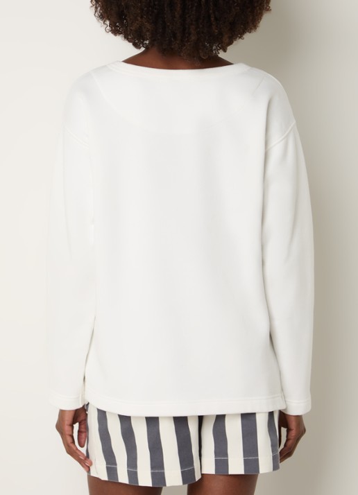 10DAYS Sweater met logo - achterkant gebroken wit
