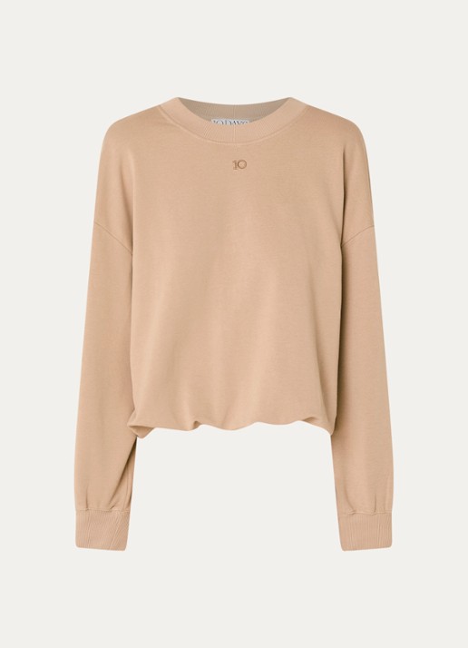 10DAYS Sweater met logo - voorkant abrikoos
