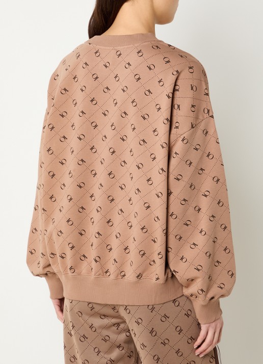 10DAYS Sweater met logoprint  - achterkant lichtbruin