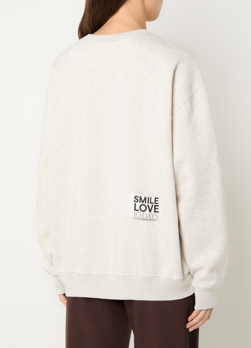 10DAYS Sweater met print en logo - achterkant grijsmele