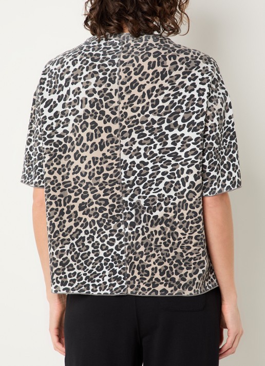 10DAYS T-shirt met panterprint - achterkant 3 beige