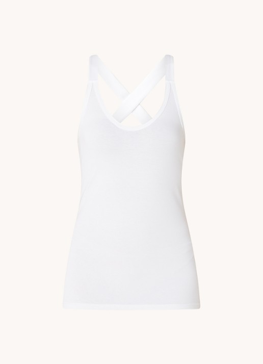 10DAYS The Wrapper tanktop van  katoen - voorkant wit