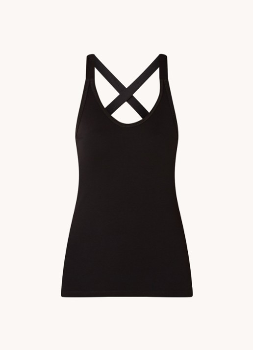 10DAYS The Wrapper tanktop van  katoen - voorkant zwart