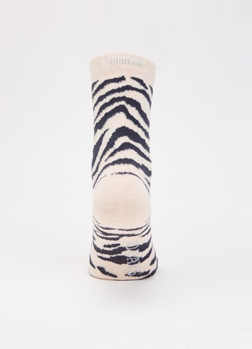 10DAYS Zebra sokken in katoenblend met dierenprint  - voorkant 3 beige