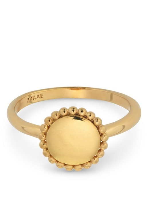 24Kae Ring verguld 12425Y - voorkant goud