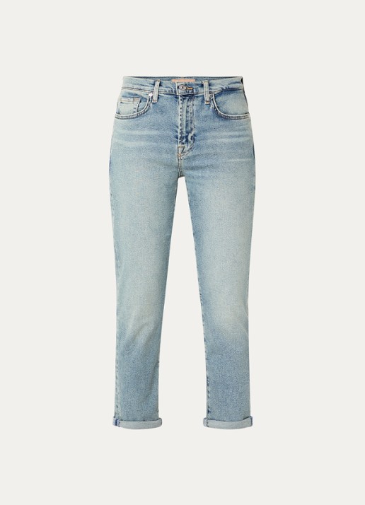 7 For All Mankind Josefina mid waist slim fit jeans met lichte wassing - voorkant 2 indigo