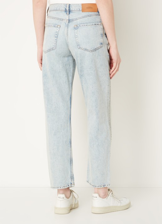 7 For All Mankind Julia mid waist boyfriend jeans met studs - achterkant indigo