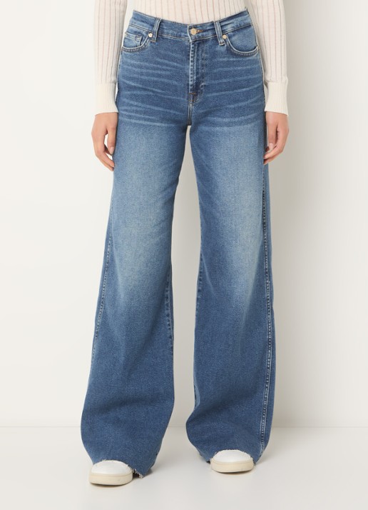 7 For All Mankind Lotta Luxe Vintage Love Affair high waist flared jeans met medium wassing - detail 3 indigo