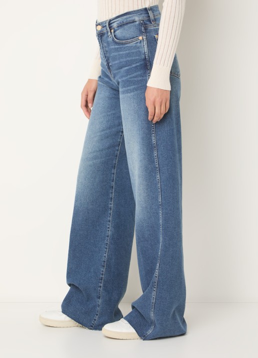 7 For All Mankind Lotta Luxe Vintage Love Affair high waist flared jeans met medium wassing - detail 4 indigo