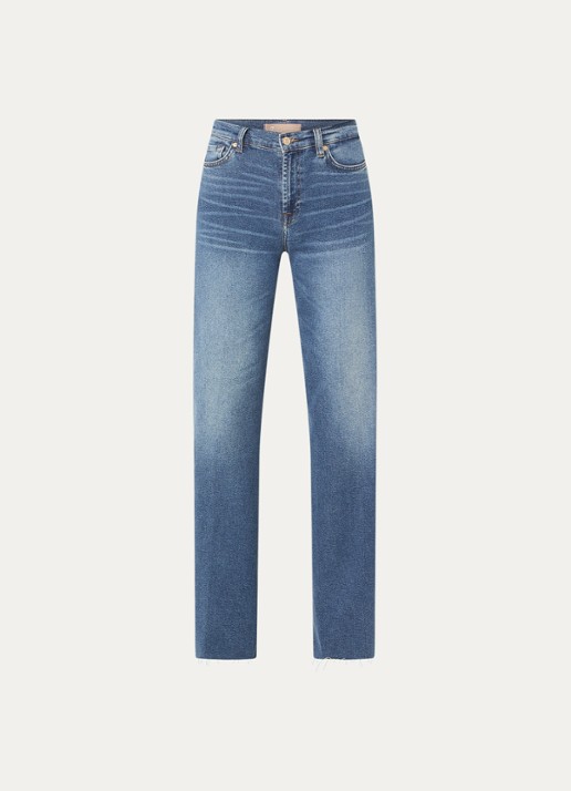 7 For All Mankind Lotta Luxe Vintage Love Affair high waist flared jeans met medium wassing - voorkant indigo