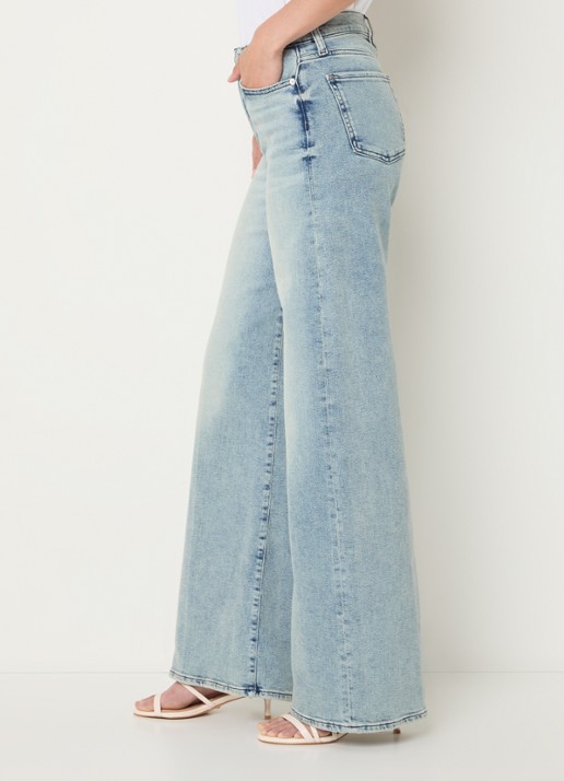 7 For All Mankind Lotta Must high waist wide leg jeans met lichte wassing - detail 5 indigo