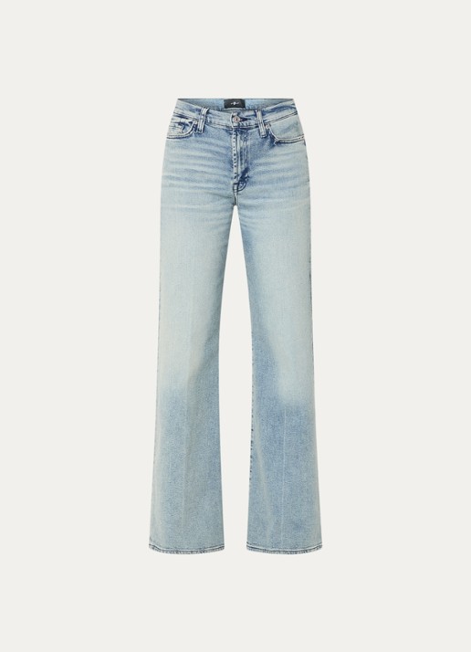 7 For All Mankind Lotta Must high waist wide leg jeans met lichte wassing - voorkant 2 indigo